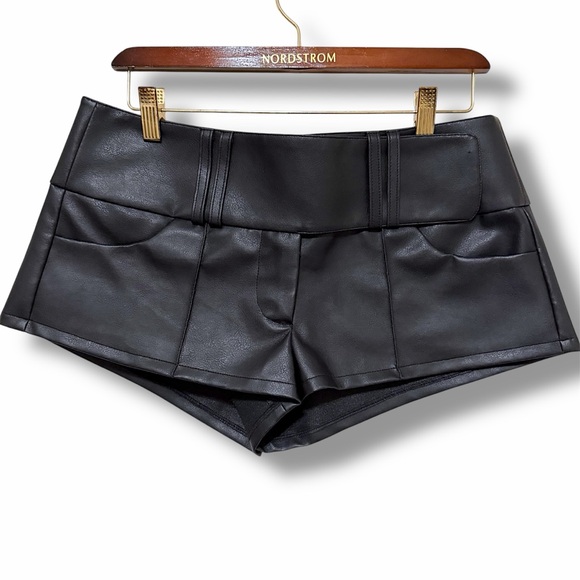 Niihai by Revolve faux leather micro shorts, black, size M - Picture 2 of 16